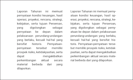 Perbandingan desain 2 kolom dalam desain annual report - Pratama Institute Perbandingan desain 2 kolom dalam desain annual report